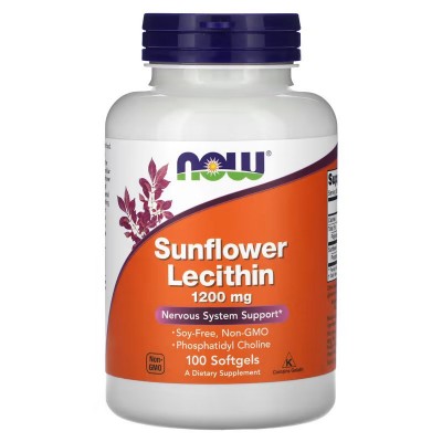 NOW foods Sunflower Lecithin  Лецитин подсолнечника 1200 мг 100 капсул