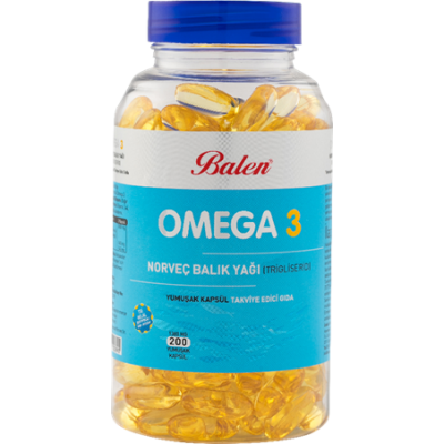 Рыбий жир Омега 3 триглицериды Balen - Турция 200 капсул 1380 mg