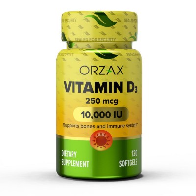 ORZAX Витамин D3 10,000 IU 120 капсул